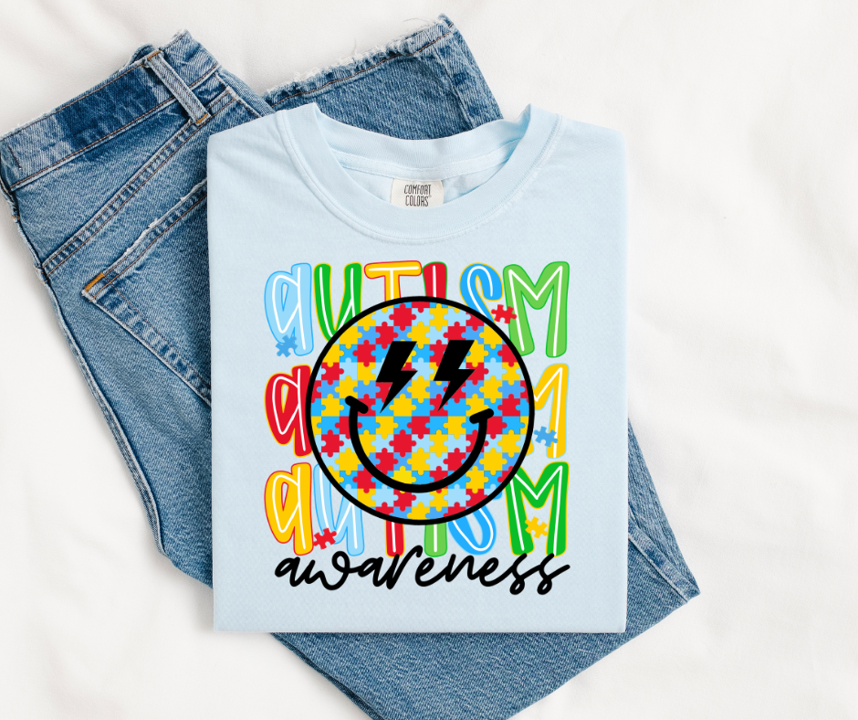 Autism Awareness Retro Smiley Face