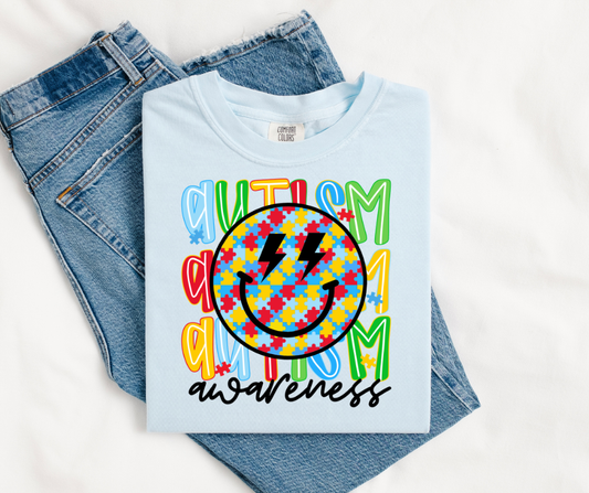 Autism Awareness Retro Smiley Face