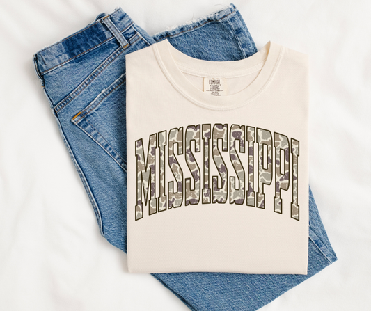 Distressed Camo Mississippi