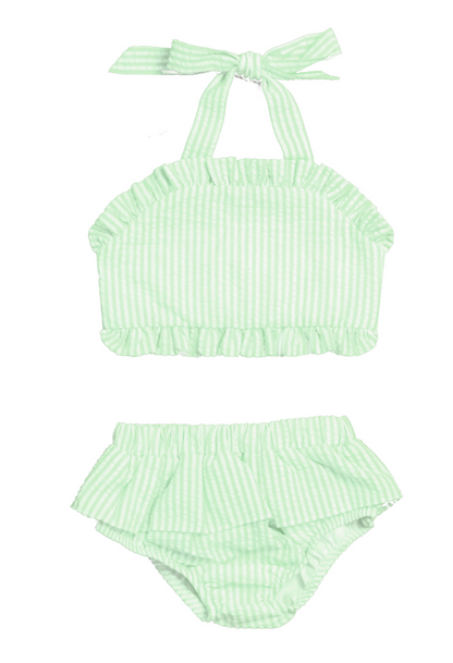 Two Piece Seersucker Swim Suits