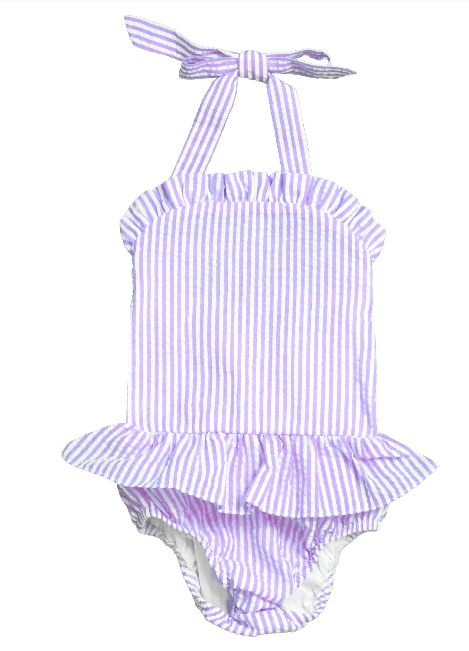 One Piece Seersucker Swim Suits