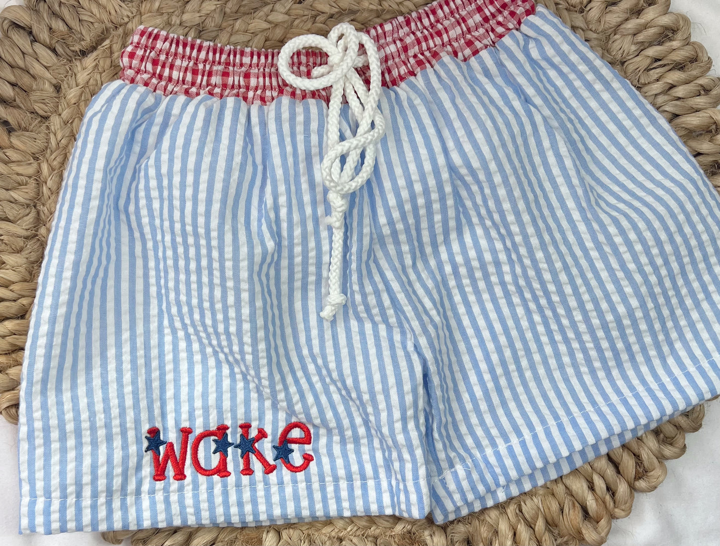 Seersucker Swim Trunks